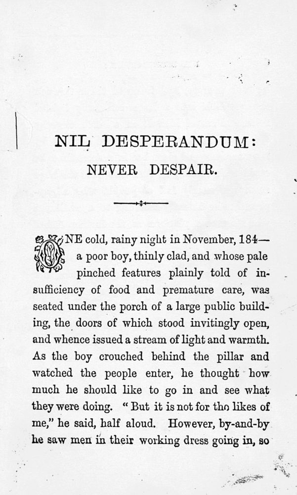 Scan 0007 of Nil desperandum and the shabby stranger