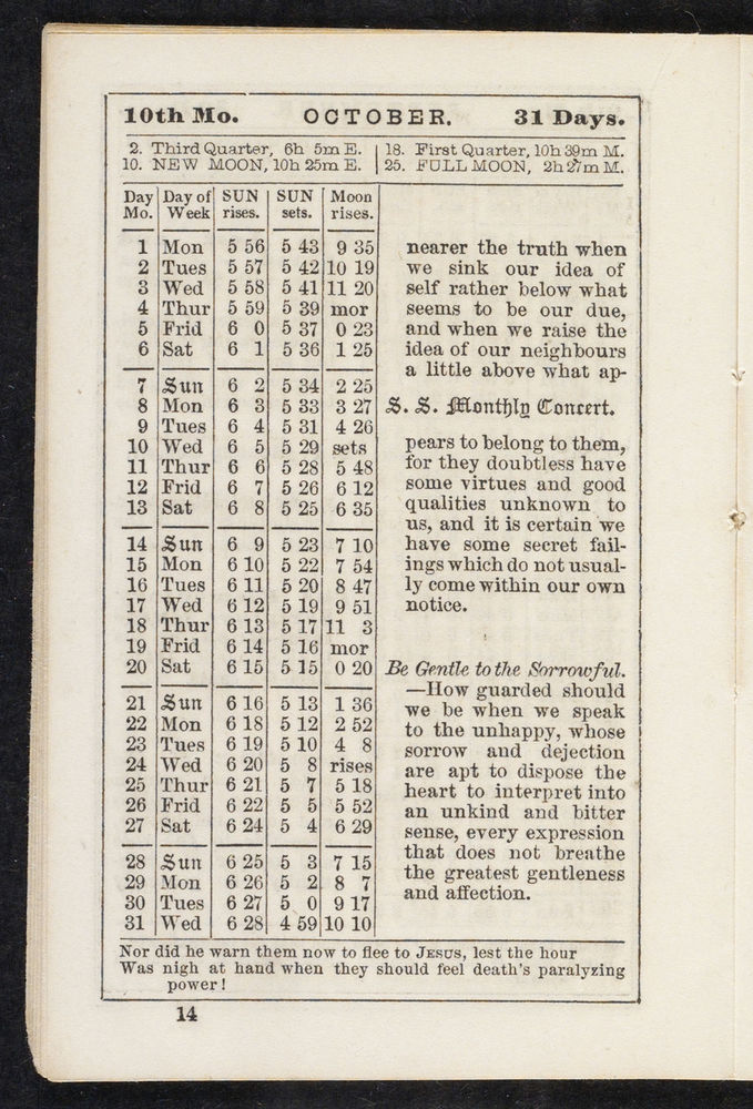 Scan 0014 of The Sunday-school pocket almanac for the year of Our Lord 1855