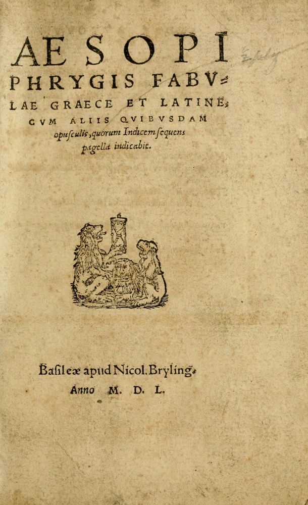 Scan 0005 of Aesopi Phrygis Fabulae graece et latine