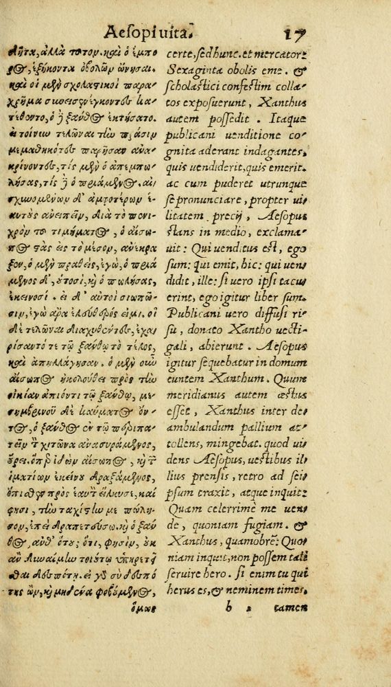 Scan 0023 of Aesopi Phrygis Fabulae graece et latine