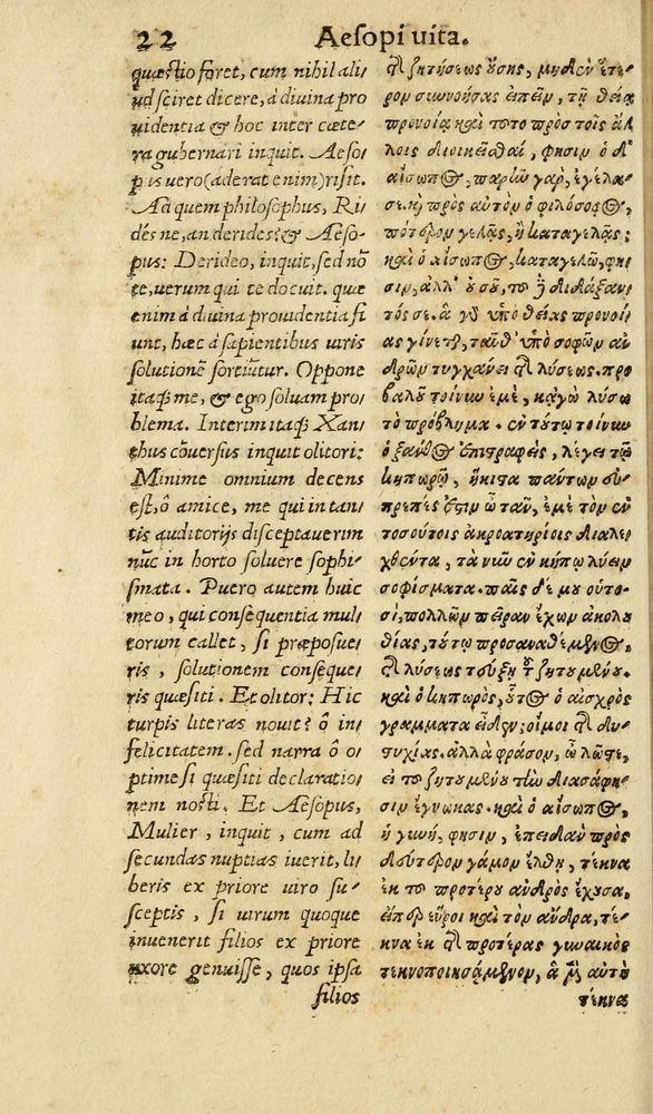 Scan 0028 of Aesopi Phrygis Fabulae graece et latine