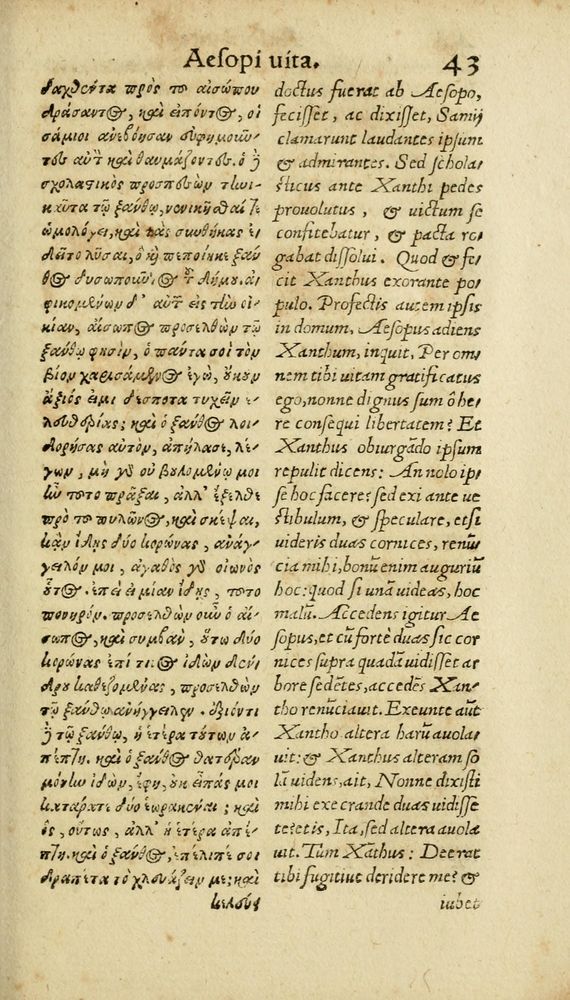 Scan 0049 of Aesopi Phrygis Fabulae graece et latine