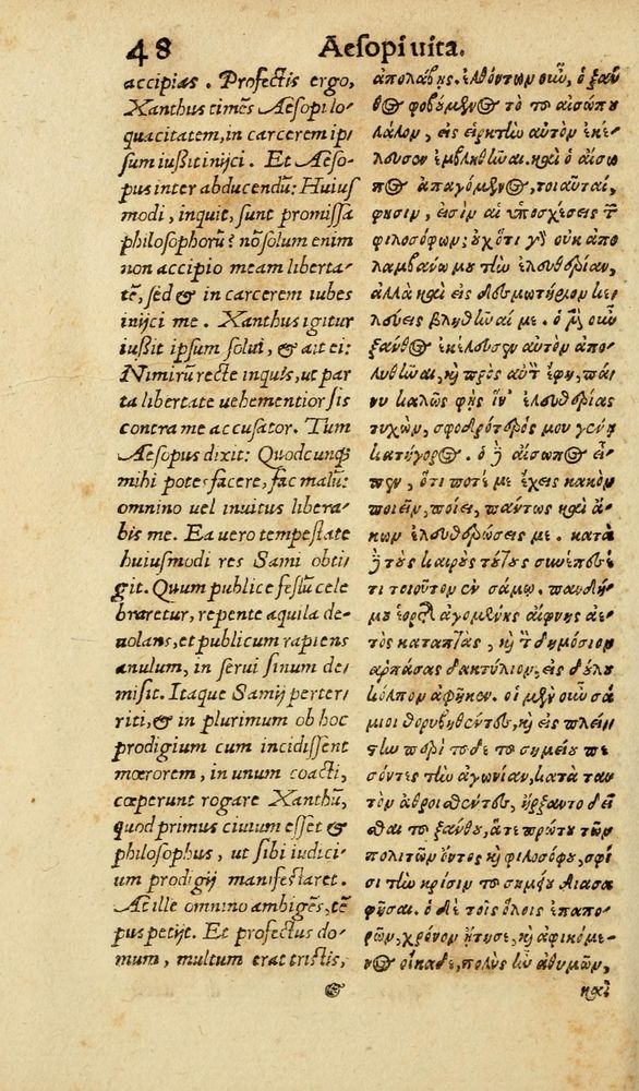 Scan 0054 of Aesopi Phrygis Fabulae graece et latine