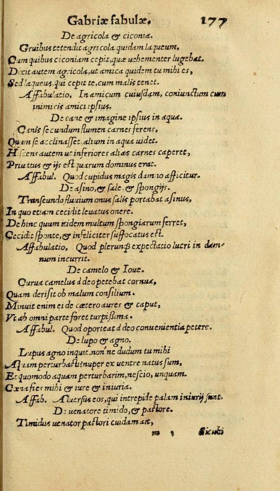Scan 0185 of Aesopi Phrygis Fabulae graece et latine