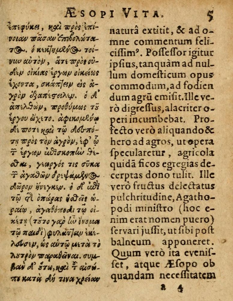 Scan 0011 of Æsopi Phrygis Fabulae graece et latine, cum aliis quibusdam opusculis