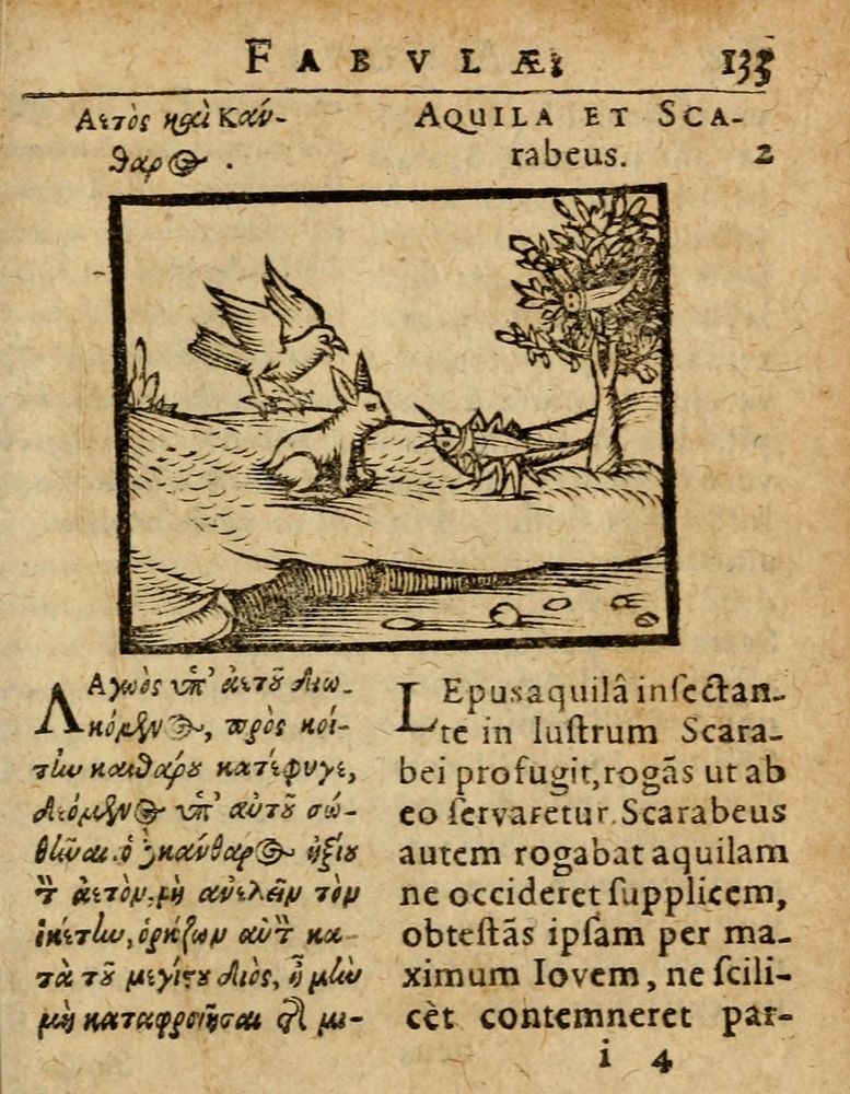 Scan 0139 of Æsopi Phrygis Fabulae graece et latine, cum aliis quibusdam opusculis