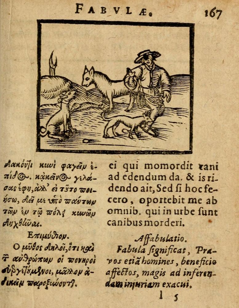 Scan 0173 of Æsopi Phrygis Fabulae graece et latine, cum aliis quibusdam opusculis