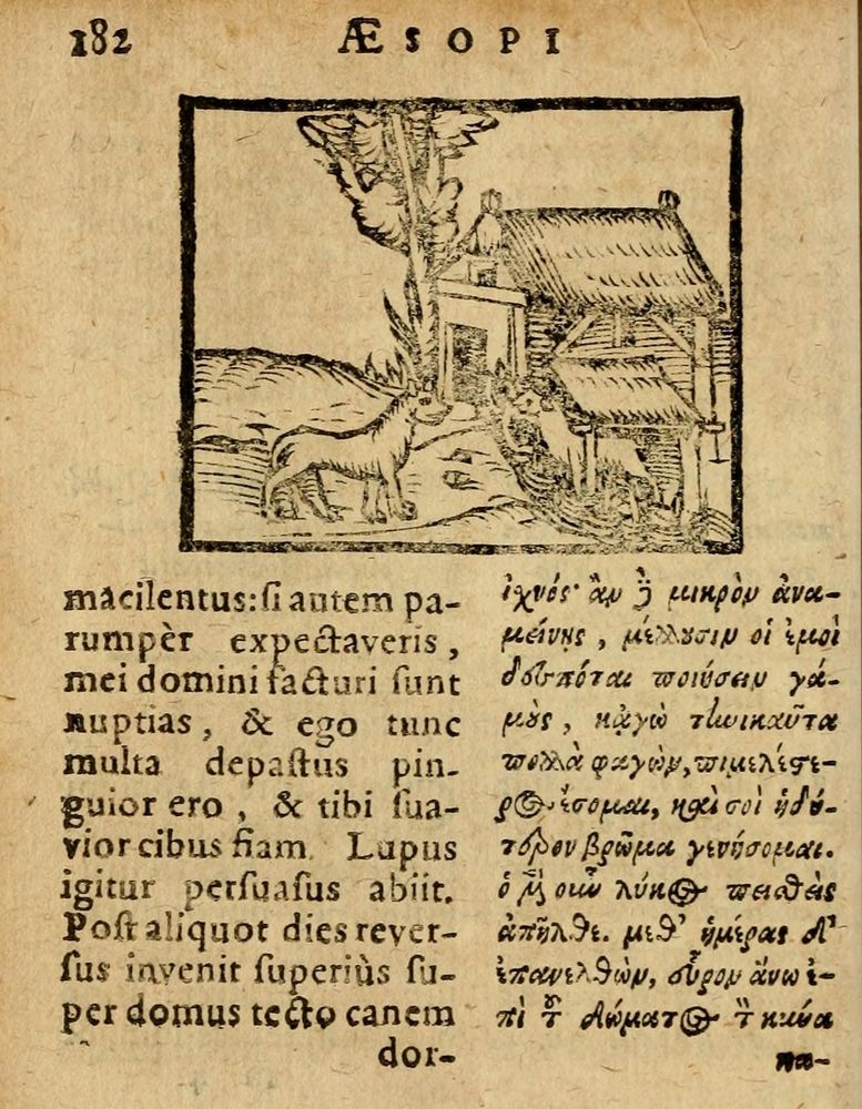 Scan 0188 of Æsopi Phrygis Fabulae graece et latine, cum aliis quibusdam opusculis