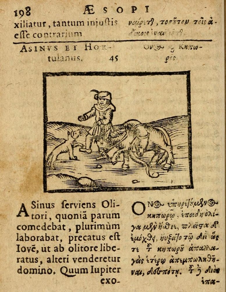 Scan 0204 of Æsopi Phrygis Fabulae graece et latine, cum aliis quibusdam opusculis