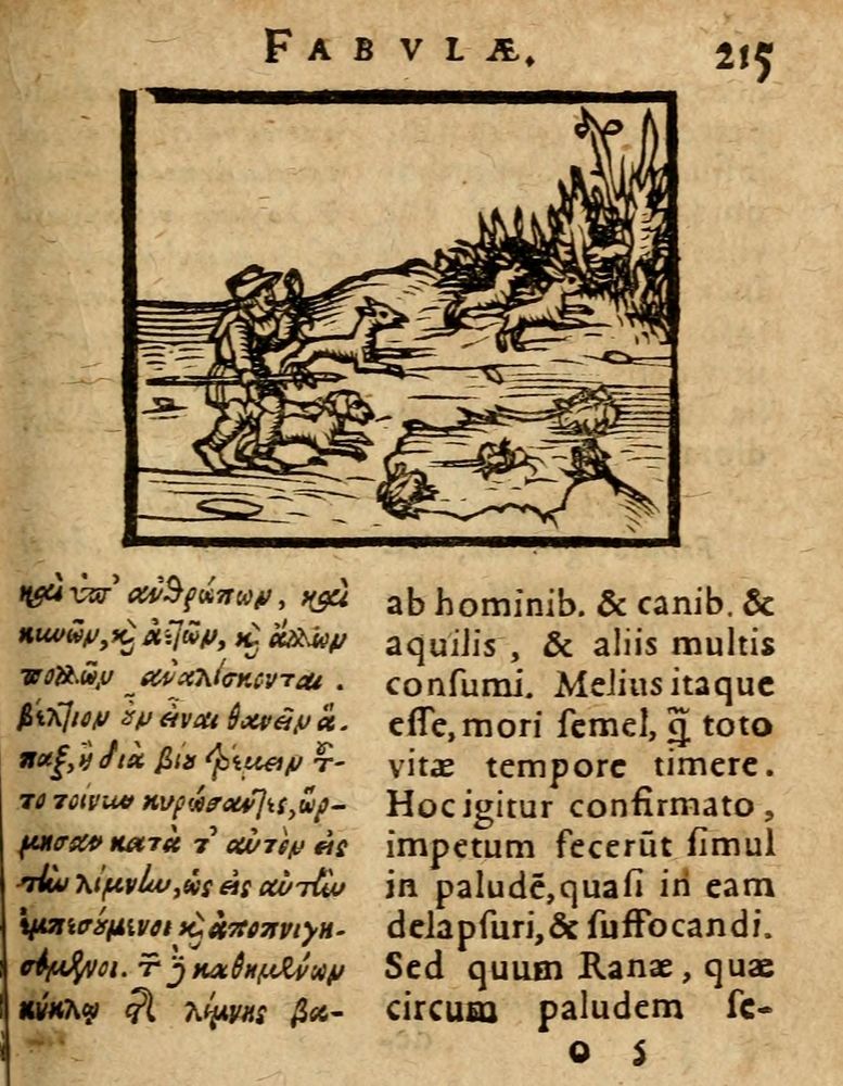Scan 0221 of Æsopi Phrygis Fabulae graece et latine, cum aliis quibusdam opusculis