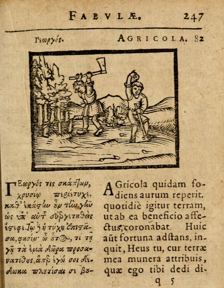 Scan 0253 of Æsopi Phrygis Fabulae graece et latine, cum aliis quibusdam opusculis