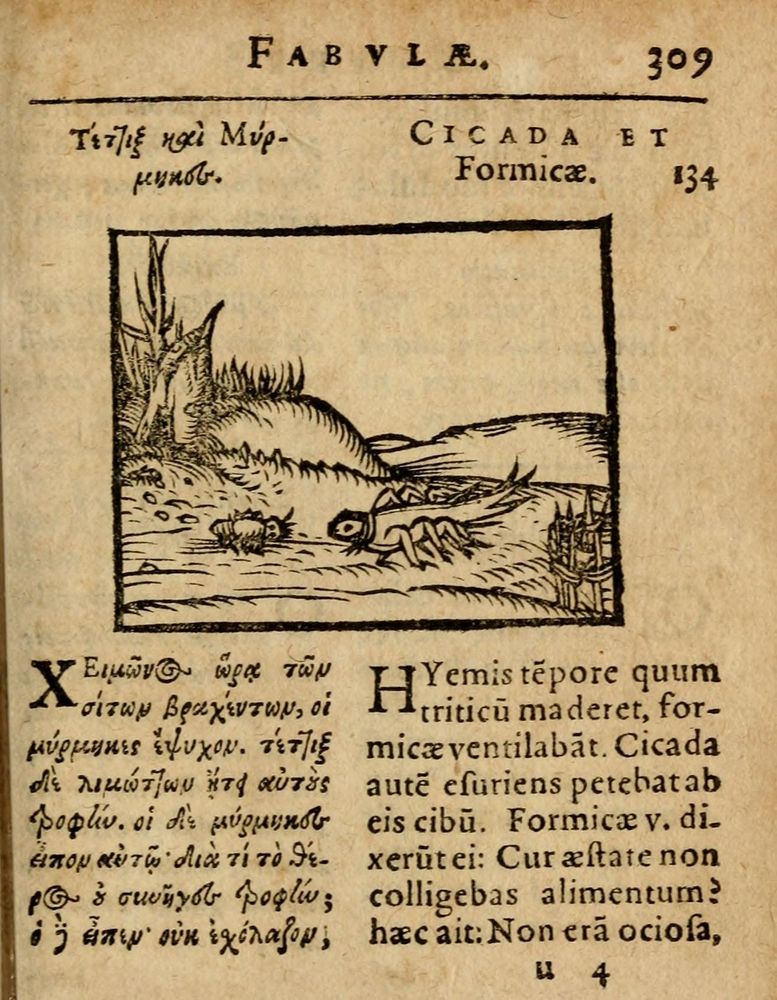 Scan 0315 of Æsopi Phrygis Fabulae graece et latine, cum aliis quibusdam opusculis