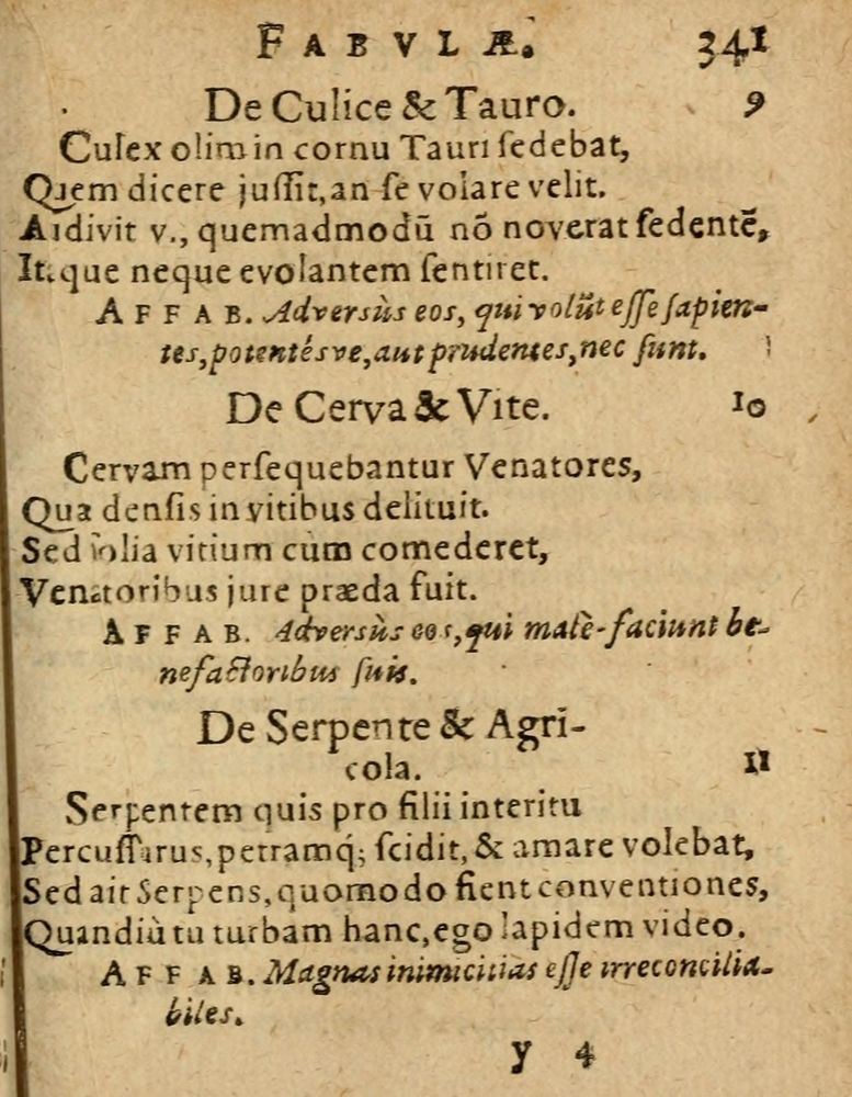 Scan 0347 of Æsopi Phrygis Fabulae graece et latine, cum aliis quibusdam opusculis