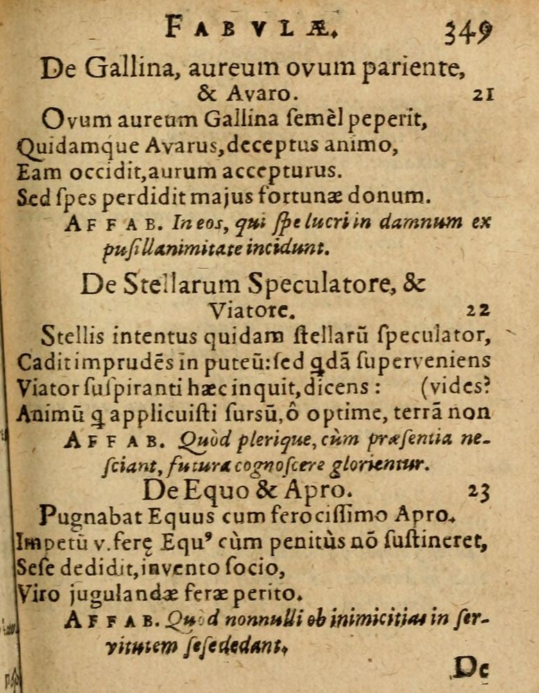 Scan 0355 of Æsopi Phrygis Fabulae graece et latine, cum aliis quibusdam opusculis