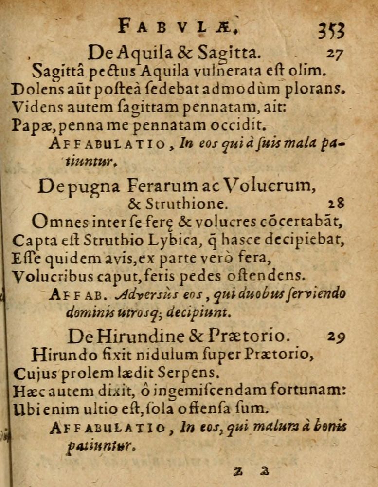 Scan 0359 of Æsopi Phrygis Fabulae graece et latine, cum aliis quibusdam opusculis