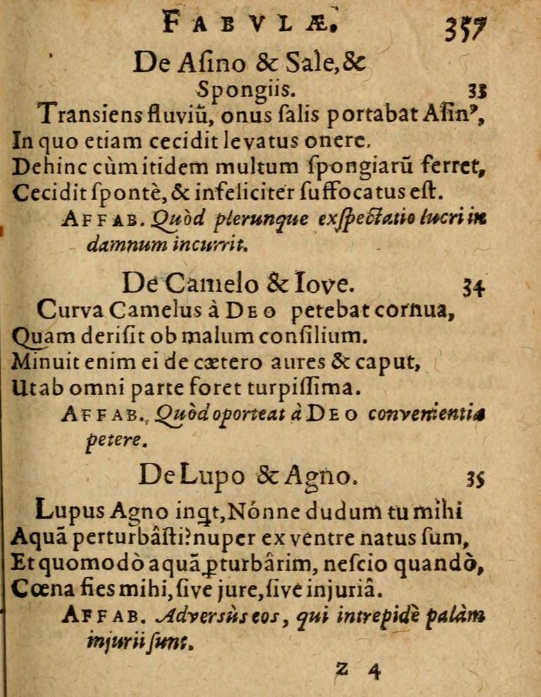 Scan 0363 of Æsopi Phrygis Fabulae graece et latine, cum aliis quibusdam opusculis