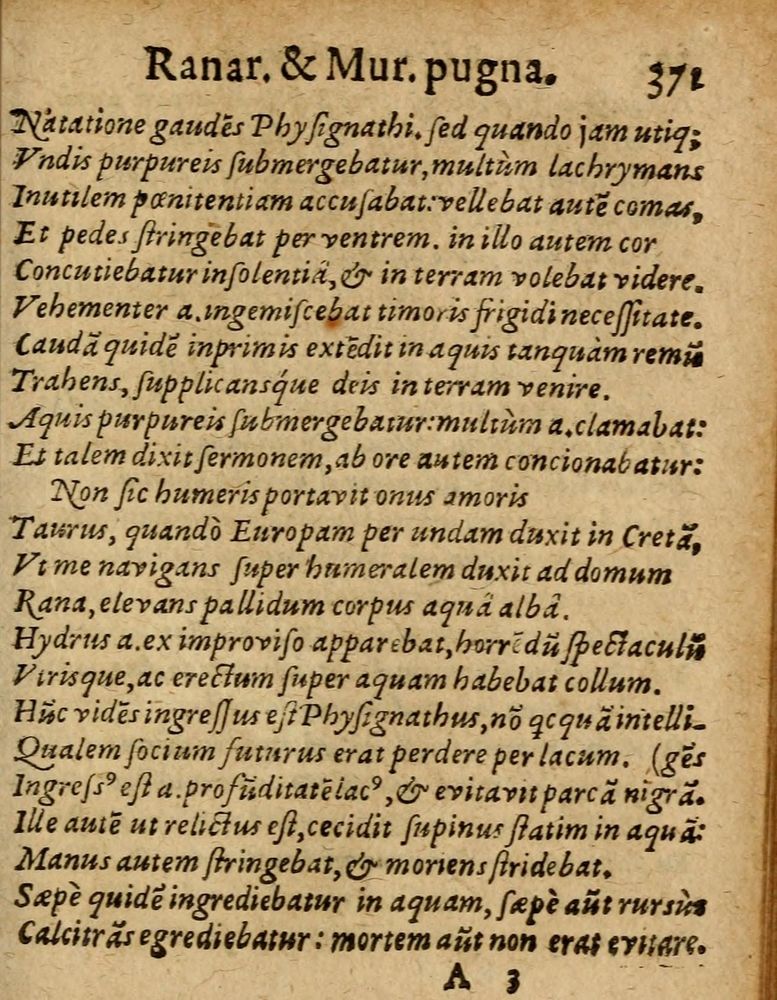 Scan 0377 of Æsopi Phrygis Fabulae graece et latine, cum aliis quibusdam opusculis