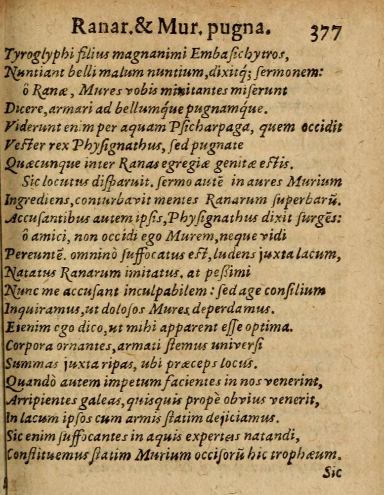 Scan 0383 of Æsopi Phrygis Fabulae graece et latine, cum aliis quibusdam opusculis