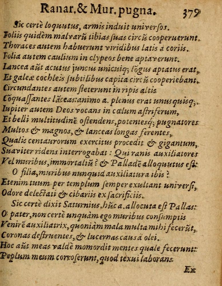 Scan 0385 of Æsopi Phrygis Fabulae graece et latine, cum aliis quibusdam opusculis