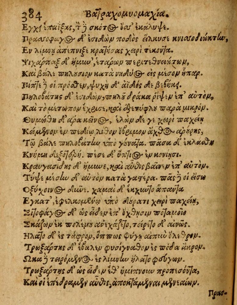 Scan 0390 of Æsopi Phrygis Fabulae graece et latine, cum aliis quibusdam opusculis
