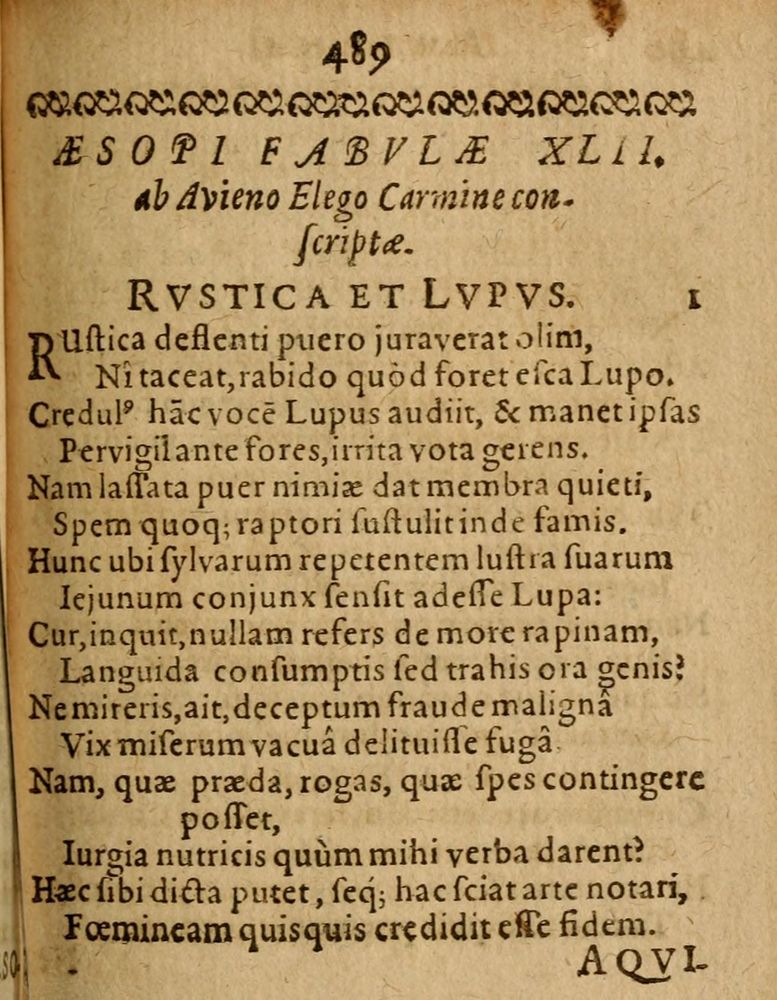 Scan 0495 of Æsopi Phrygis Fabulae graece et latine, cum aliis quibusdam opusculis