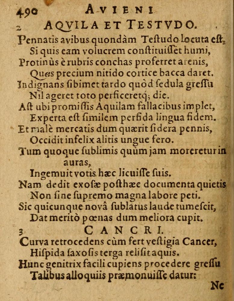 Scan 0496 of Æsopi Phrygis Fabulae graece et latine, cum aliis quibusdam opusculis