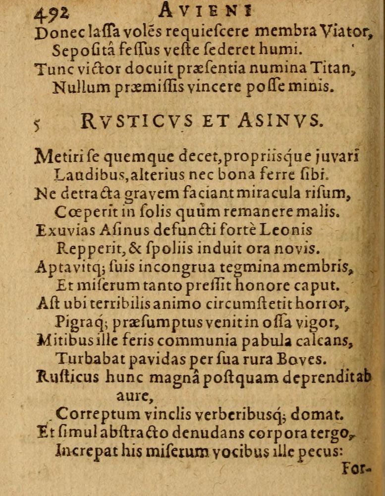 Scan 0498 of Æsopi Phrygis Fabulae graece et latine, cum aliis quibusdam opusculis