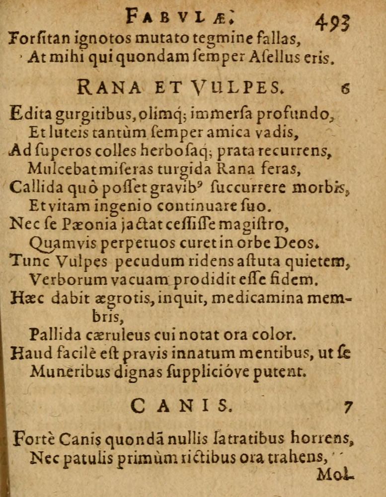 Scan 0499 of Æsopi Phrygis Fabulae graece et latine, cum aliis quibusdam opusculis