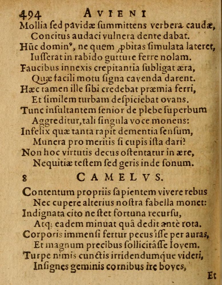 Scan 0500 of Æsopi Phrygis Fabulae graece et latine, cum aliis quibusdam opusculis