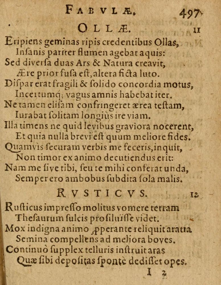 Scan 0503 of Æsopi Phrygis Fabulae graece et latine, cum aliis quibusdam opusculis