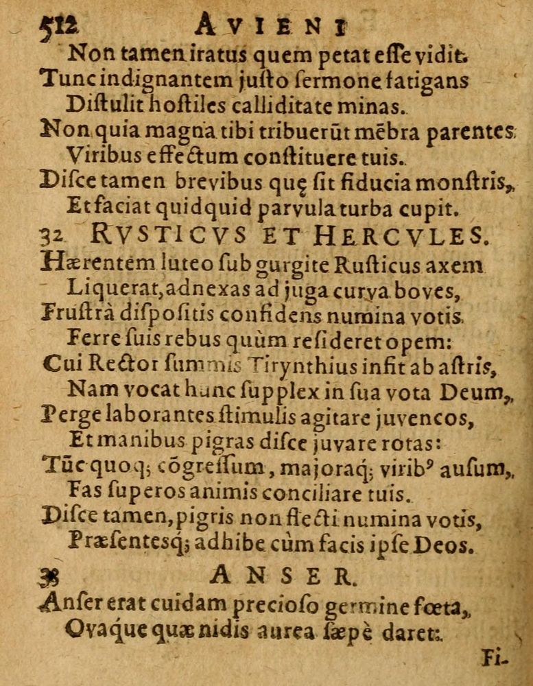 Scan 0518 of Æsopi Phrygis Fabulae graece et latine, cum aliis quibusdam opusculis