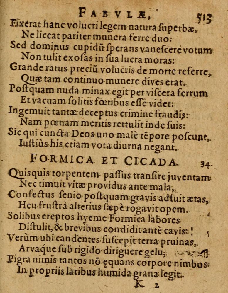 Scan 0519 of Æsopi Phrygis Fabulae graece et latine, cum aliis quibusdam opusculis