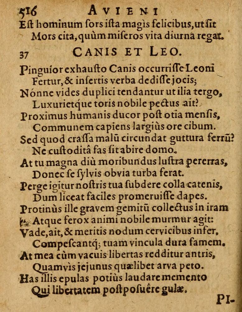 Scan 0522 of Æsopi Phrygis Fabulae graece et latine, cum aliis quibusdam opusculis