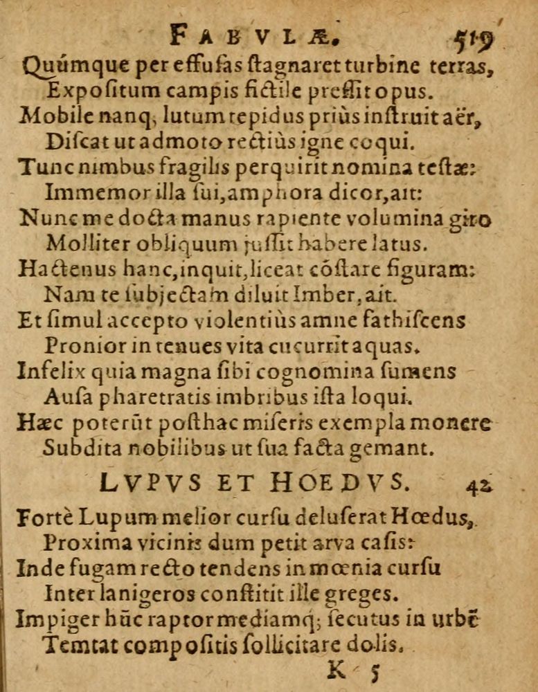 Scan 0525 of Æsopi Phrygis Fabulae graece et latine, cum aliis quibusdam opusculis