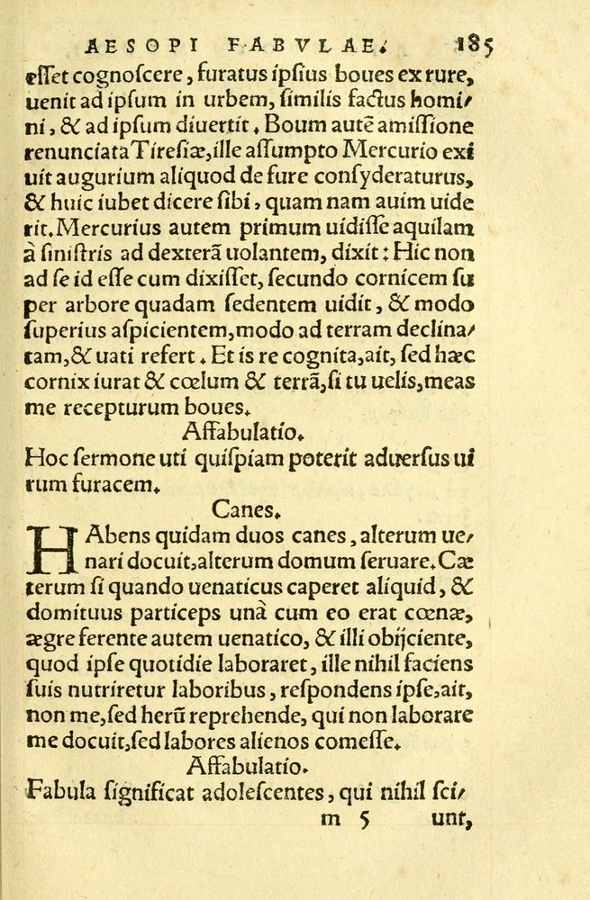 Scan 0189 of Aesopi Phrygis fabellae græce & latine
