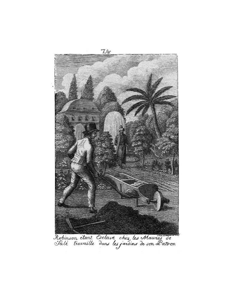Scan 0019 of Collection de cent-cinquante gravures représentant et formant une suite non interrompue des voyages et aventures surprenantes de Robinson Crusoé
