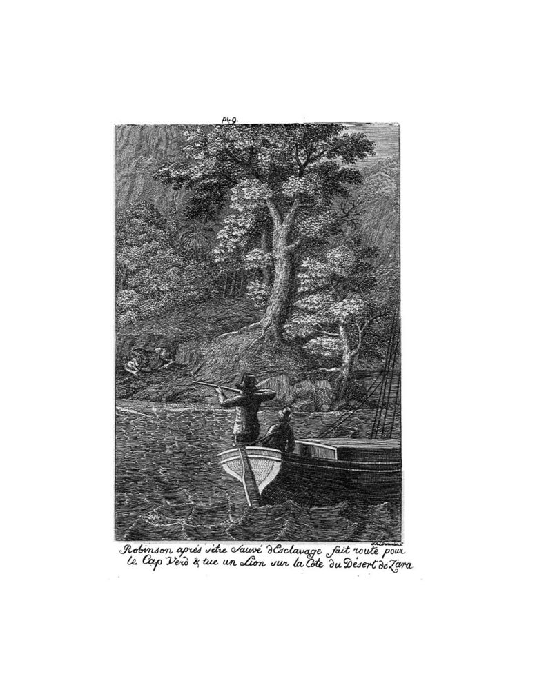 Scan 0023 of Collection de cent-cinquante gravures représentant et formant une suite non interrompue des voyages et aventures surprenantes de Robinson Crusoé