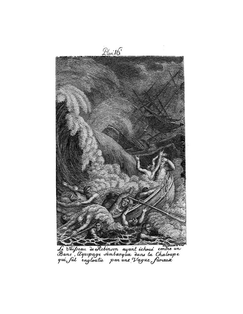 Scan 0037 of Collection de cent-cinquante gravures représentant et formant une suite non interrompue des voyages et aventures surprenantes de Robinson Crusoé