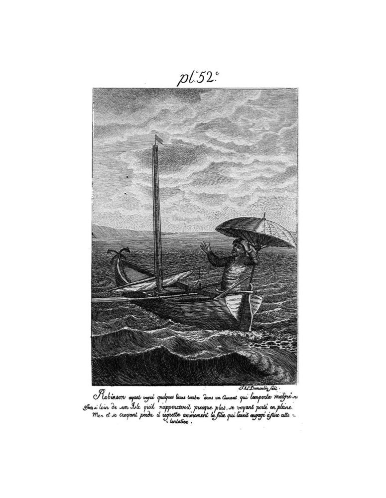Scan 0109 of Collection de cent-cinquante gravures représentant et formant une suite non interrompue des voyages et aventures surprenantes de Robinson Crusoé