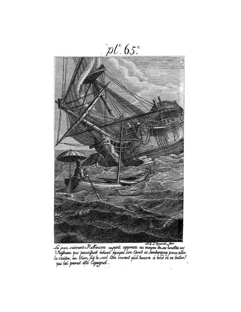 Scan 0135 of Collection de cent-cinquante gravures représentant et formant une suite non interrompue des voyages et aventures surprenantes de Robinson Crusoé