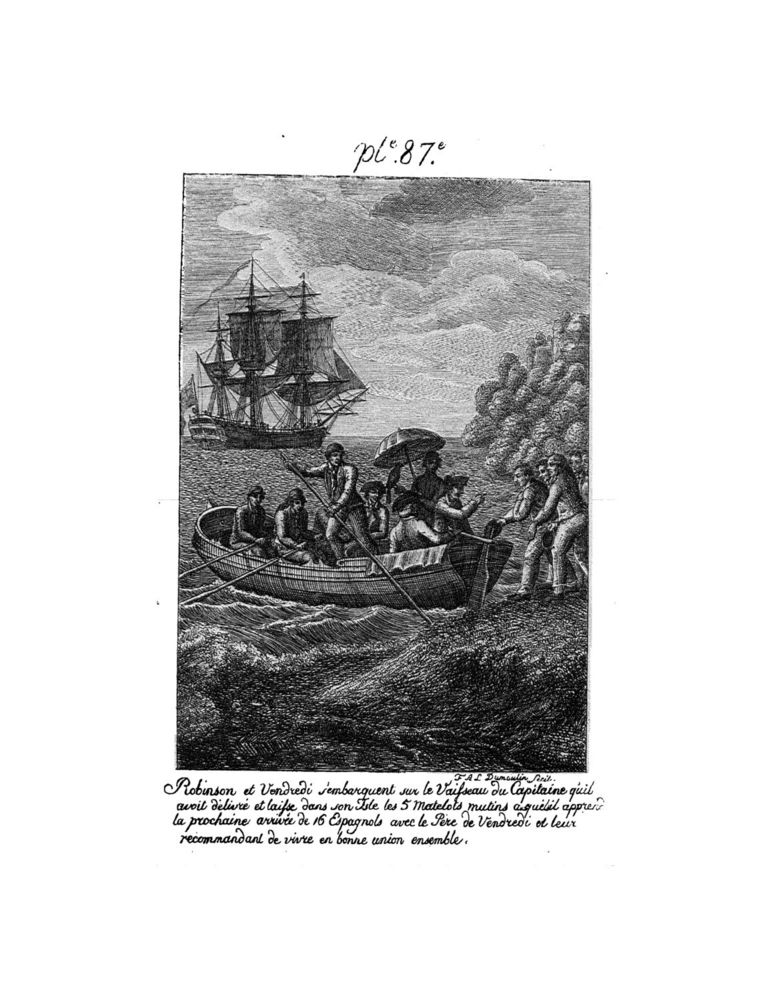 Scan 0179 of Collection de cent-cinquante gravures représentant et formant une suite non interrompue des voyages et aventures surprenantes de Robinson Crusoé