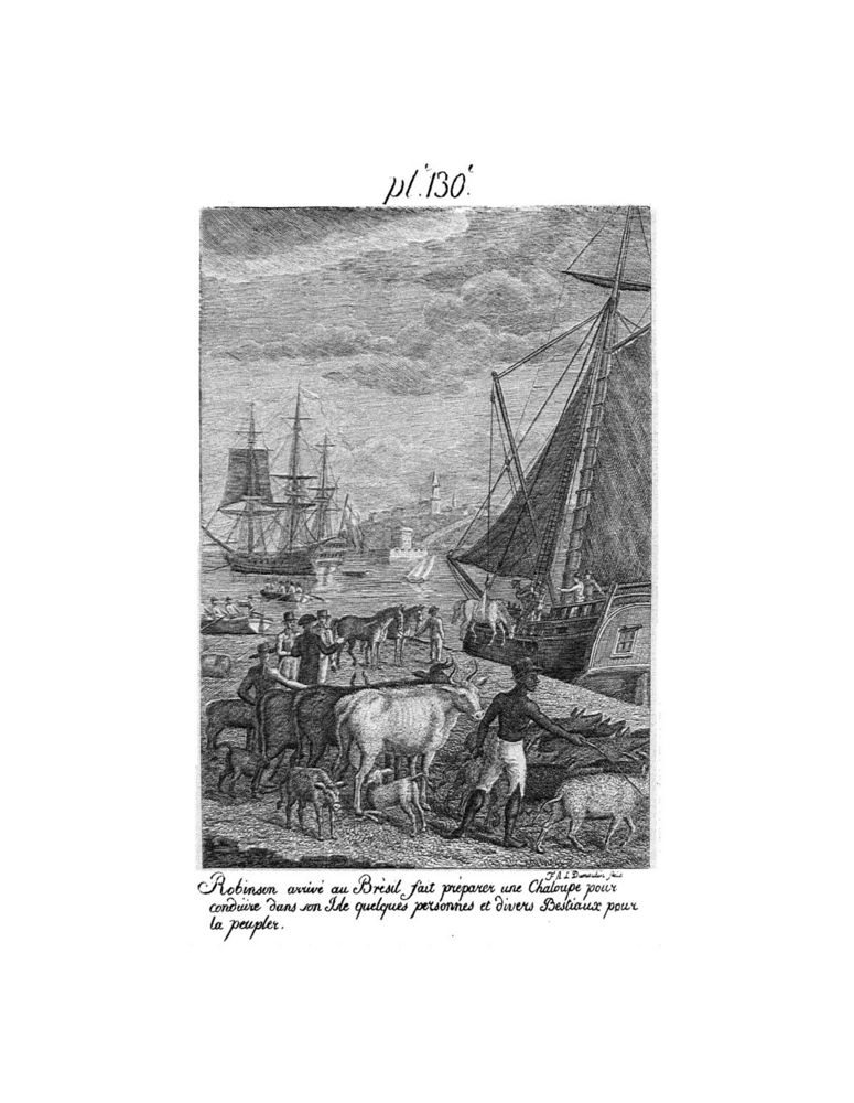 Scan 0265 of Collection de cent-cinquante gravures représentant et formant une suite non interrompue des voyages et aventures surprenantes de Robinson Crusoé